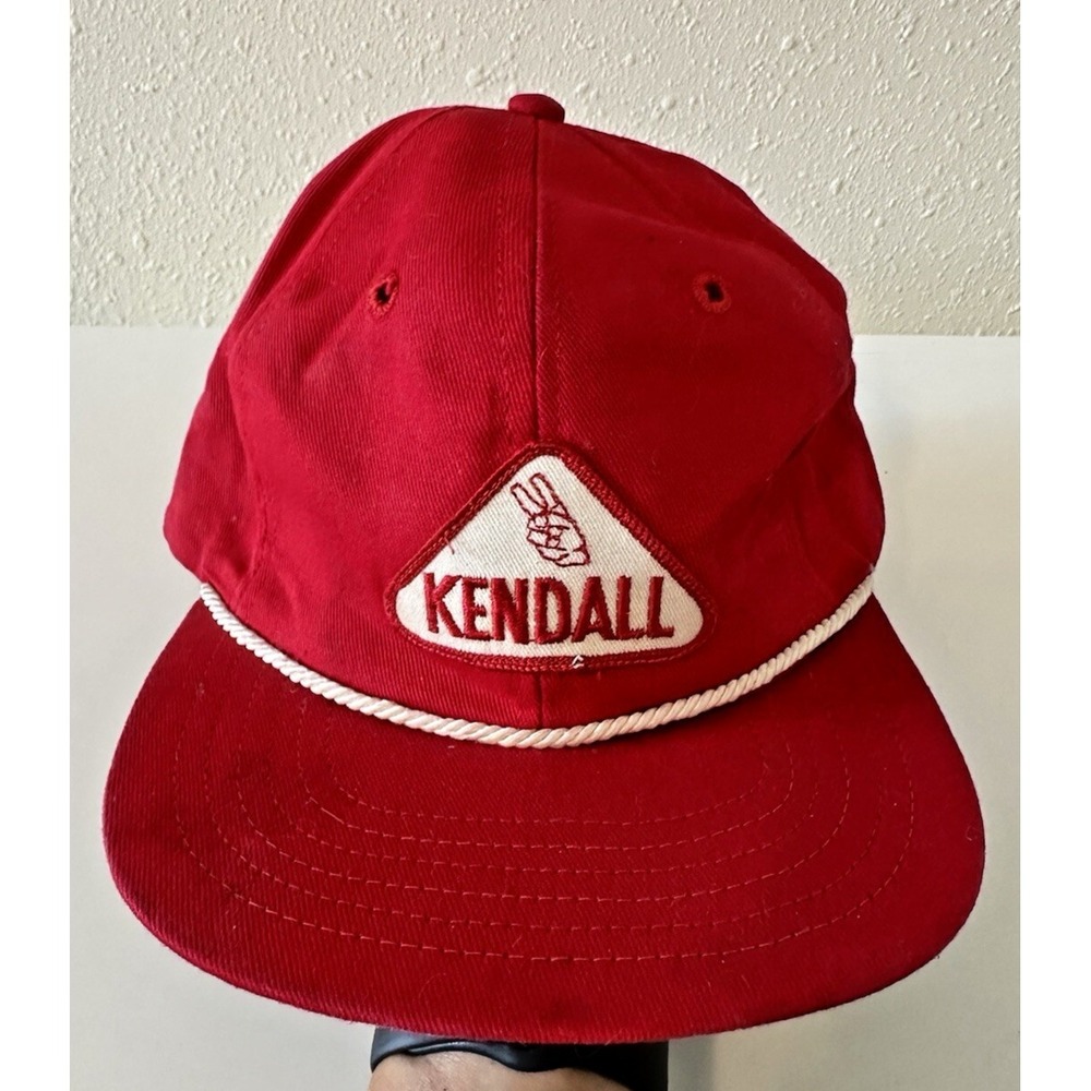 KENDALL MOTOR OIL Trucker Hat Vintage Patch Car Racing Swingster USA Leather